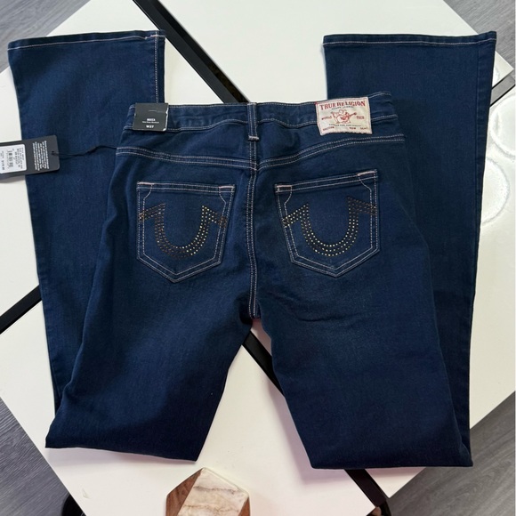 True Religion Women’s Flare Bootcut Jeans Dark Denim $179 Retail - Picture 8 of 16